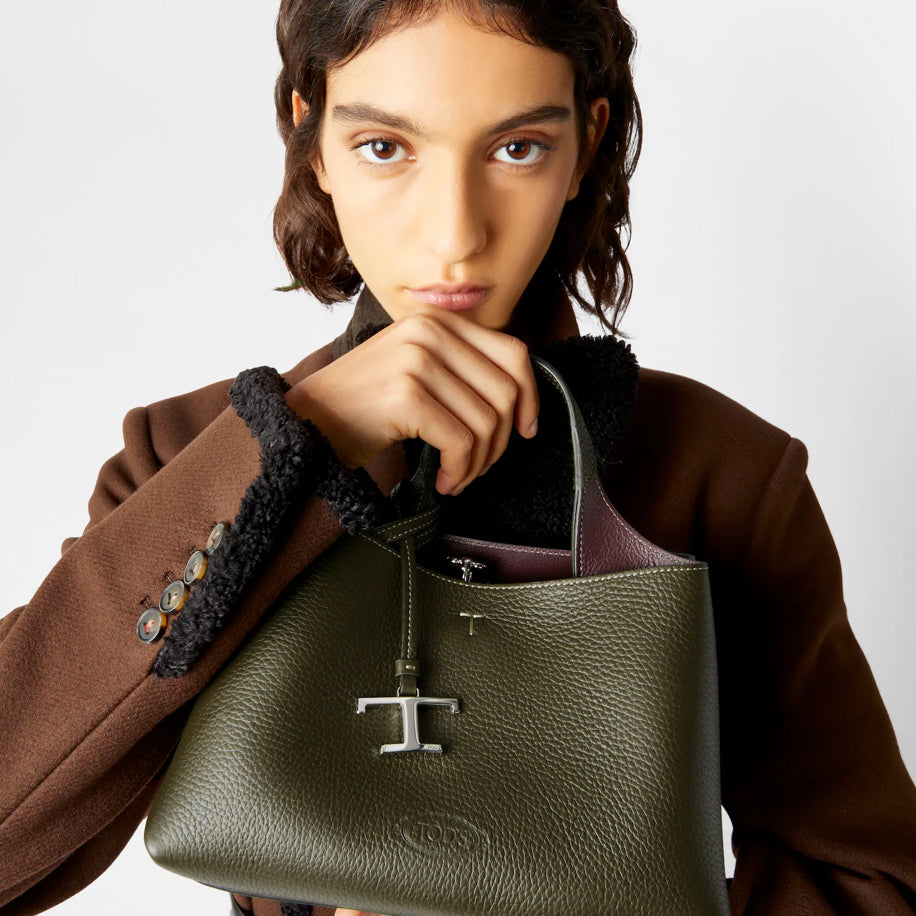 Tod's Bag in Leather Micro Green - Tod's çanta - görsel 2 | ZAINI