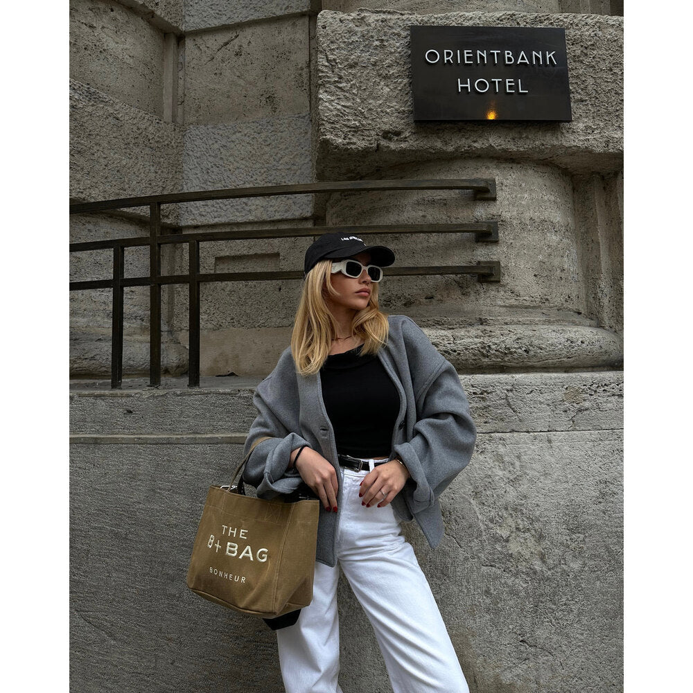 The B + Bag Bonheur Canvas Tote - Bonheur çanta - görsel 3 | ZAINI