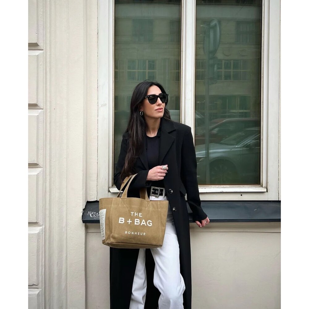The B + Bag Bonheur Canvas Tote - Bonheur çanta - görsel 4 | ZAINI