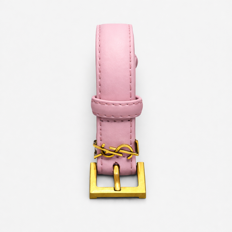 Saint Laurent Cassandre Thin Belt in Smooth Leather – Pudra - Saint Laurent aksesuar - görsel 1 | ZAINI
