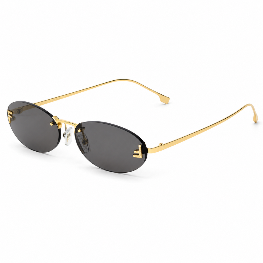 Fendi Rimless Oval Gold Black Güneş Gözlüğü - Fendi gözlük - görsel 1 | ZAINI