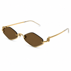 Gucci Brown Gold Güneş Gözlüğü - Gucci gözlük - görsel 1 | ZAINI