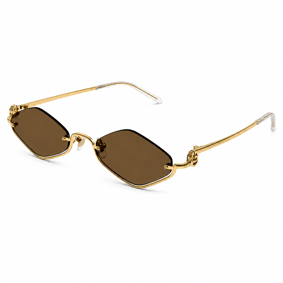 Gucci Brown Gold Güneş Gözlüğü - Gucci gözlük - görsel 1 | ZAINI