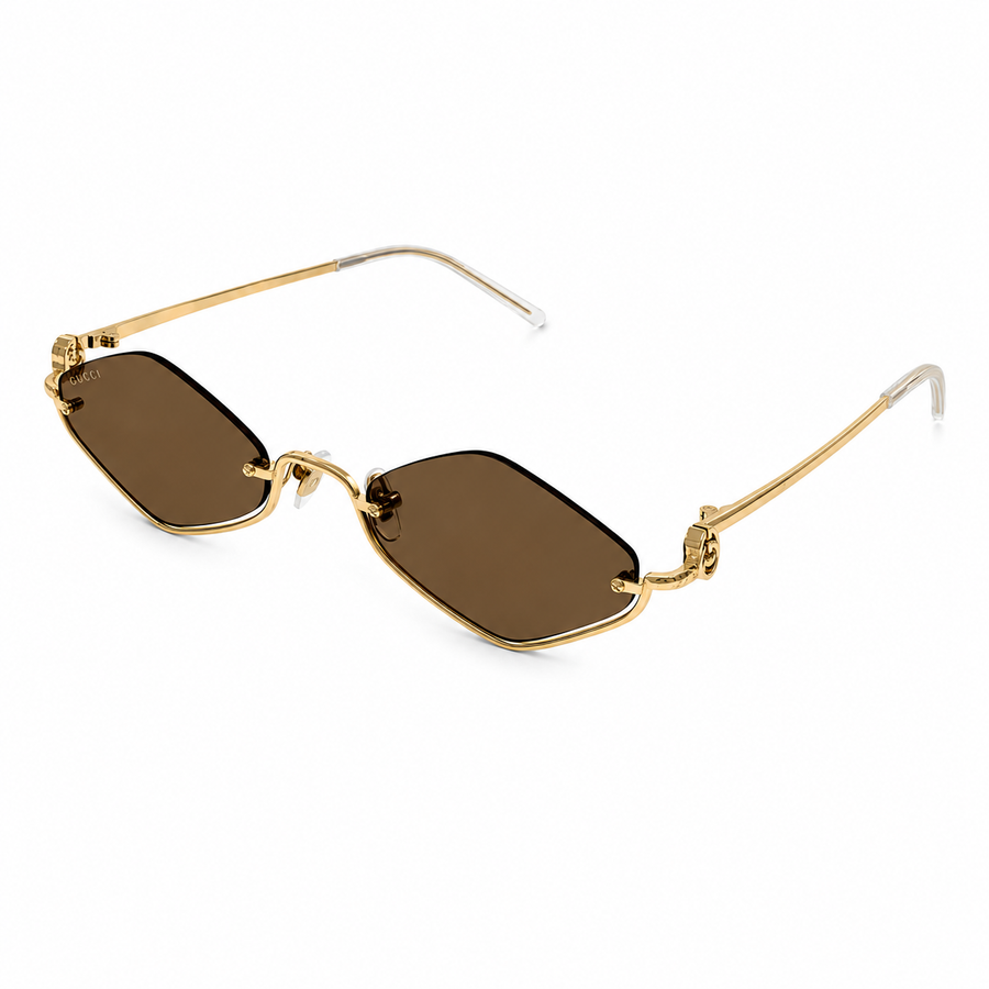 Gucci Brown Gold Güneş Gözlüğü - Gucci gözlük - görsel 1 | ZAINI