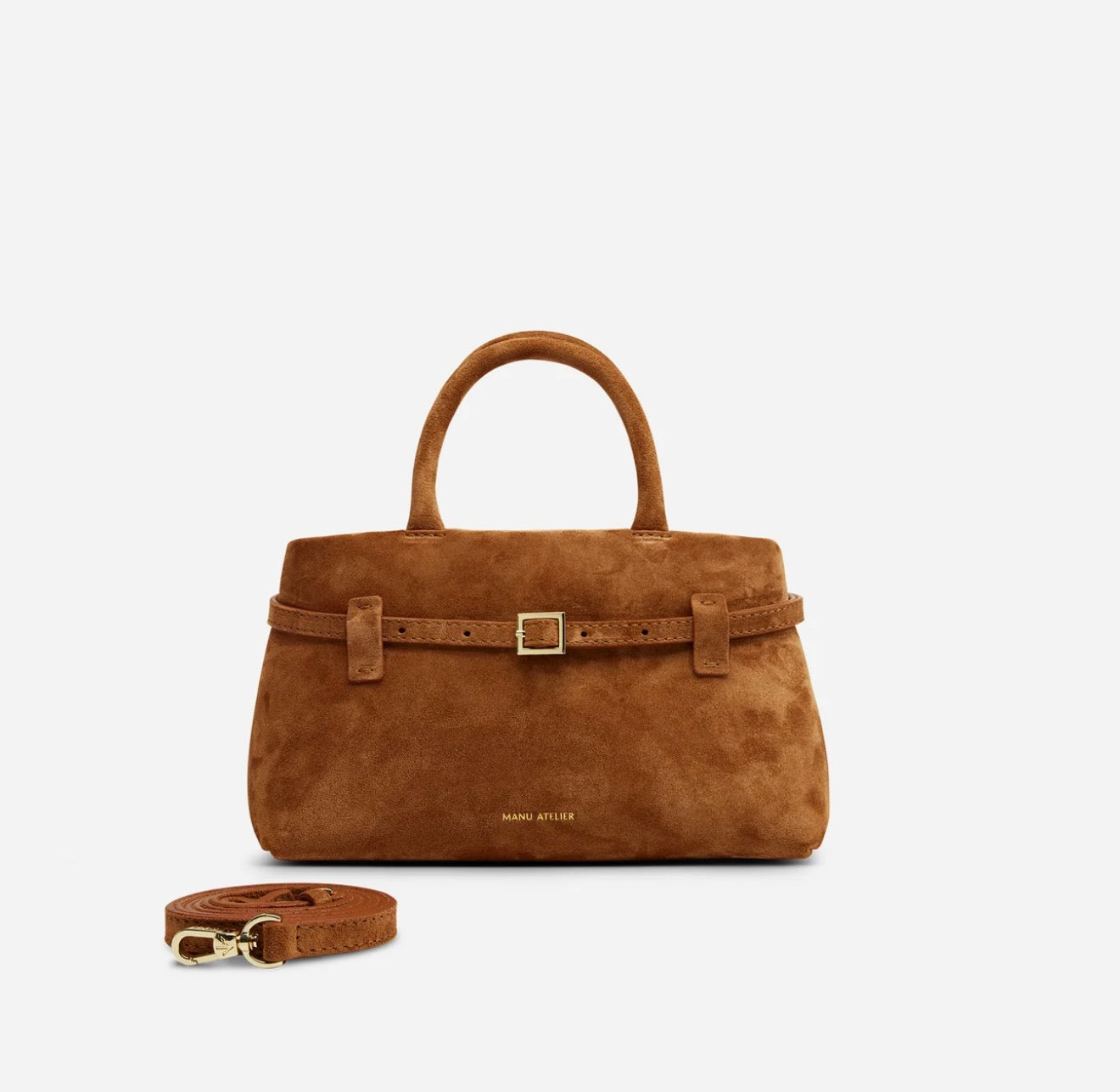Manu Atelier Le Cambon 25 Camel Suede - Manu Atelier çanta - görsel 1 | ZAINI
