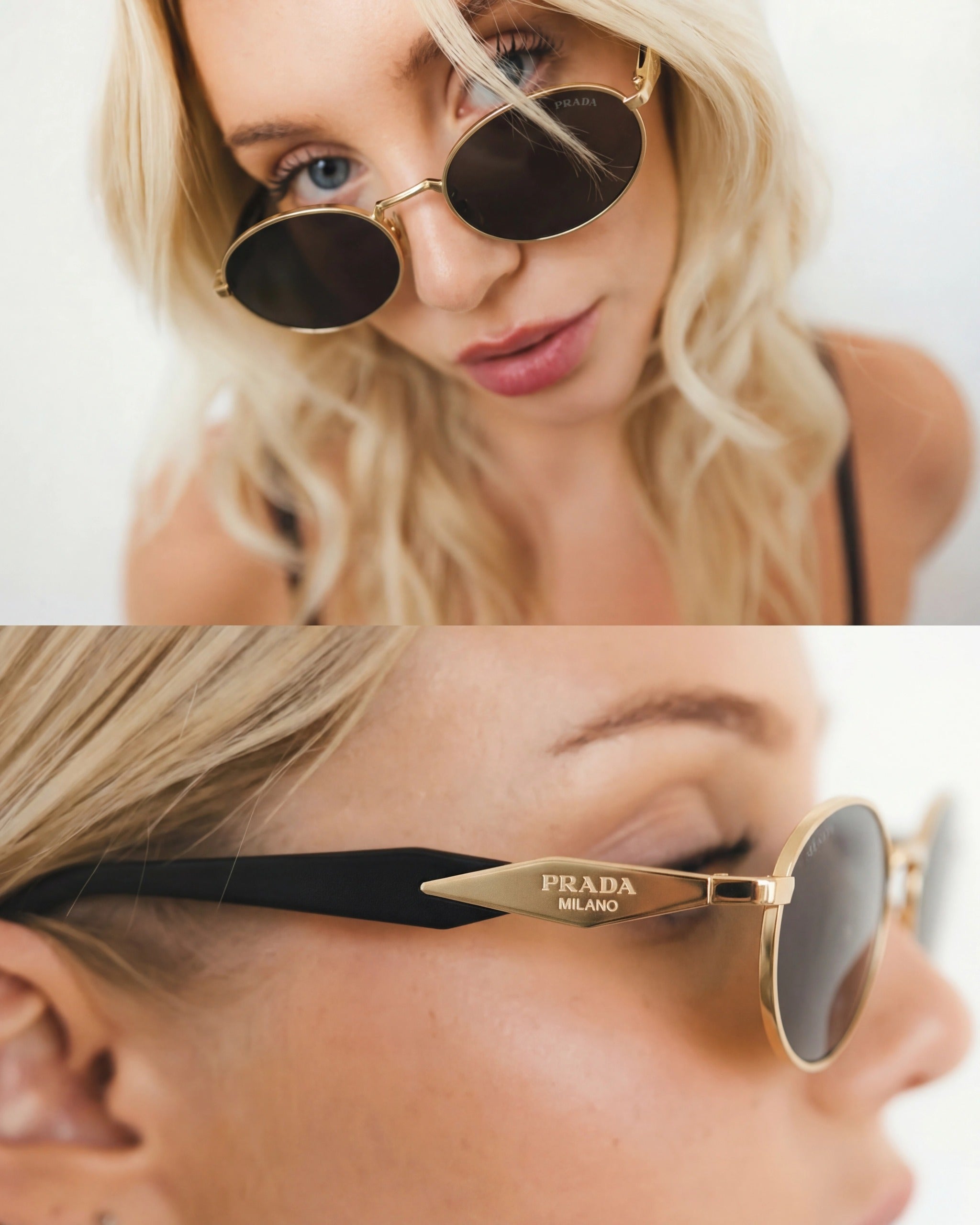 Prada PR 56ZS Black Gold Güneş Gözlüğü - Prada gözlük - görsel 4 | ZAINI