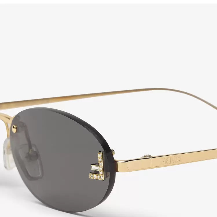 Fendi Rimless Oval Gold Black Güneş Gözlüğü - Fendi gözlük - görsel 5 | ZAINI