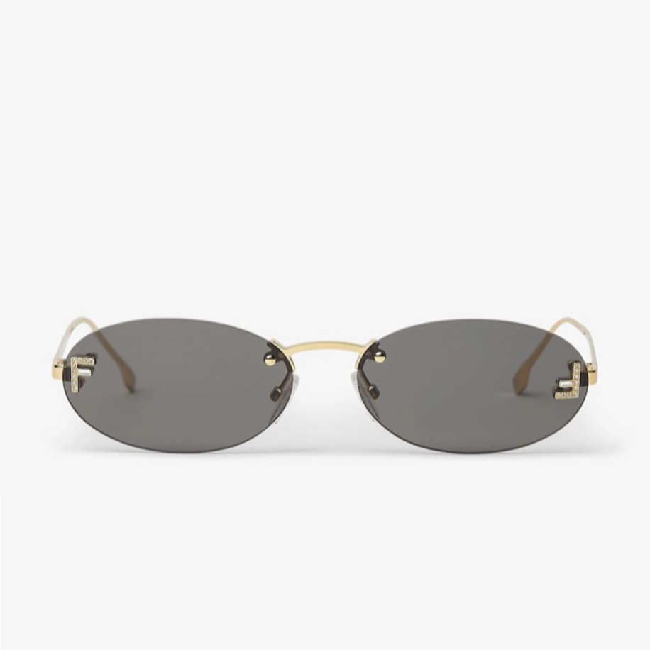 Fendi Rimless Oval Gold Black Güneş Gözlüğü - Fendi gözlük - görsel 2 | ZAINI