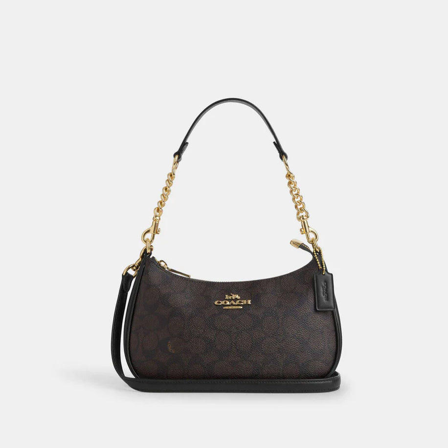 Coach Teri Shoulder Bag Walnut Black - Coach çanta - görsel 1 | ZAINI