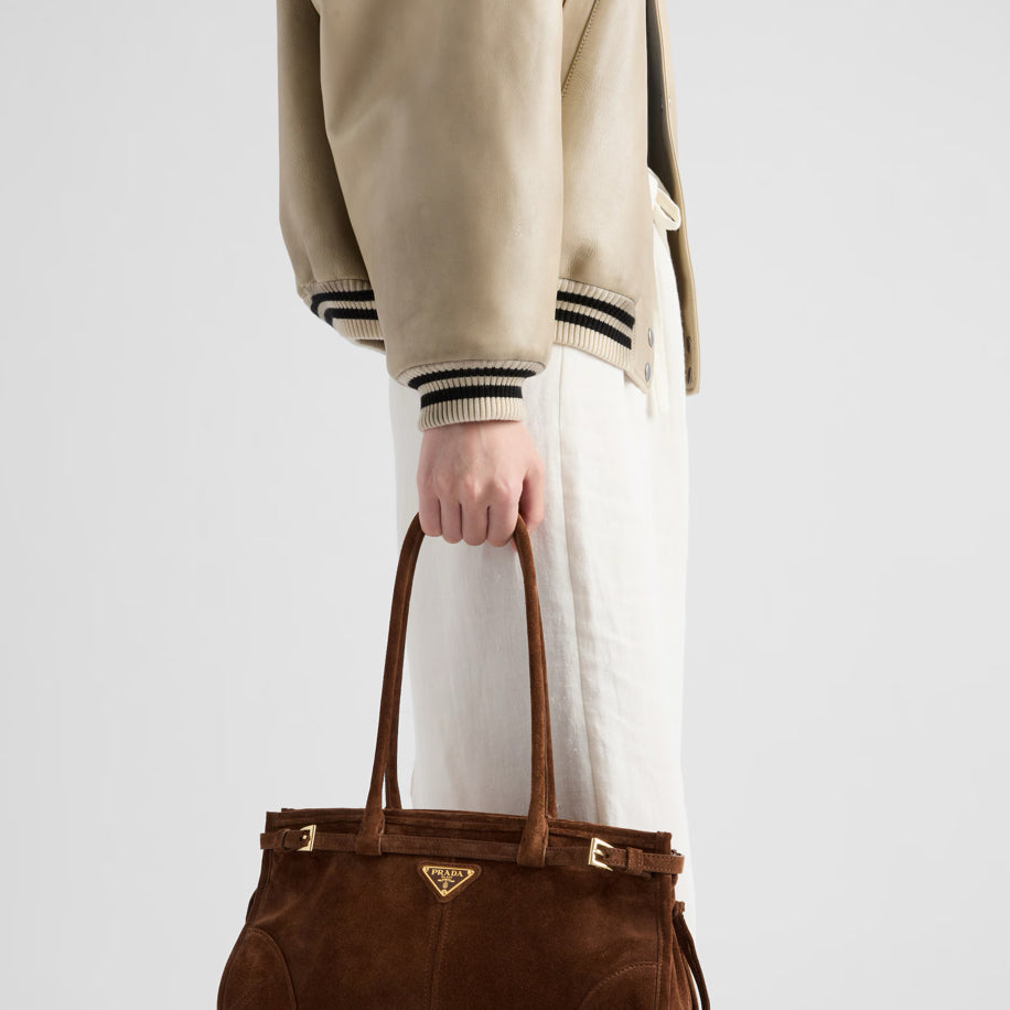 Prada Bonnie Süet Bag Brown - Prada çanta - görsel 2 | ZAINI