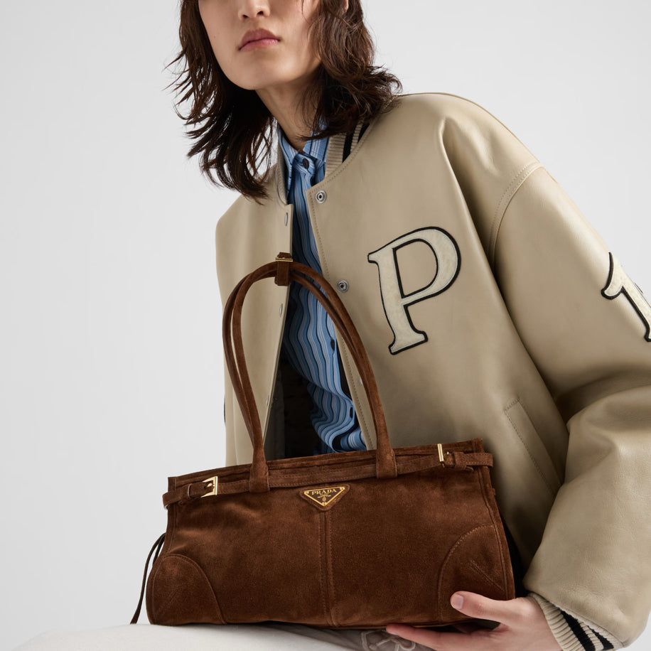 Prada Bonnie Süet Bag Brown - Prada çanta - görsel 3 | ZAINI