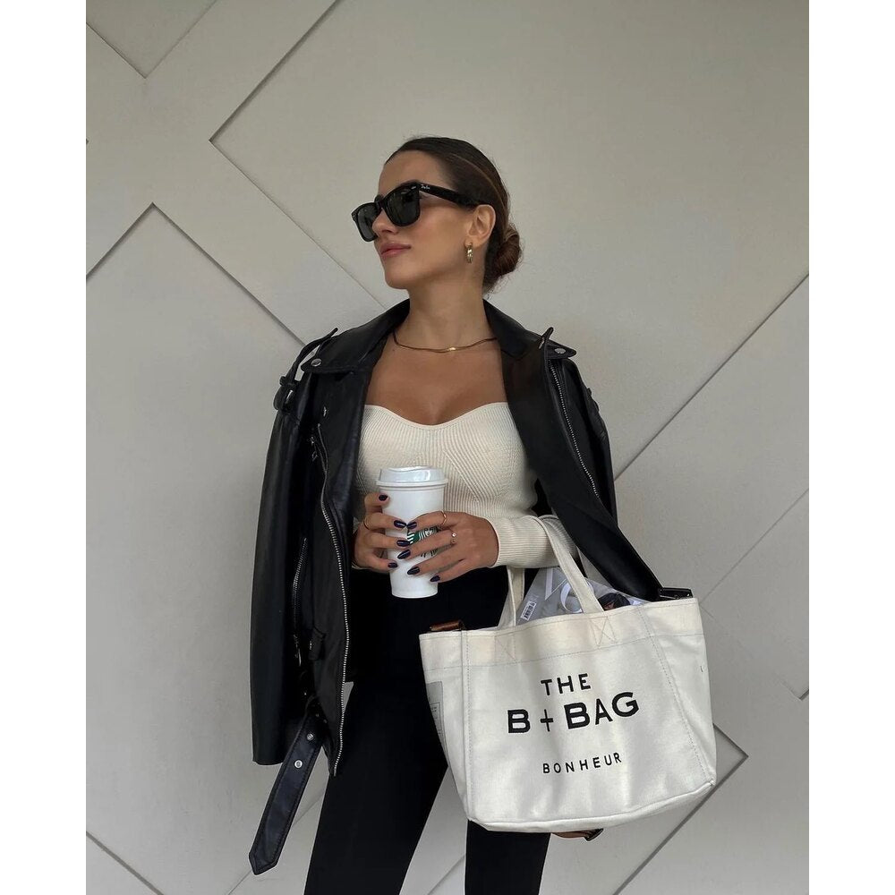 The B + Bag Bonheur Canvas Tote - Bonheur çanta - görsel 3 | ZAINI