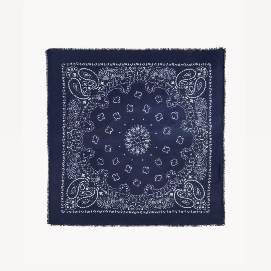 Kujten Large Cashmere Bandana Hachiko Navy - Kujten aksesuar - görsel 1 | ZAINI