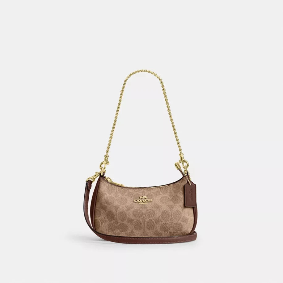 Coach Teri Shoulder Bag Gold Tan Brown - Coach çanta - görsel 1 | ZAINI