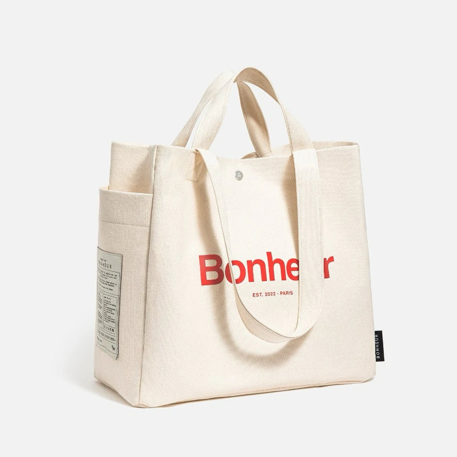 BONHEUR N°4 Kanvas Çanta - Cloud White - Bonheur çanta - görsel 1 | ZAINI