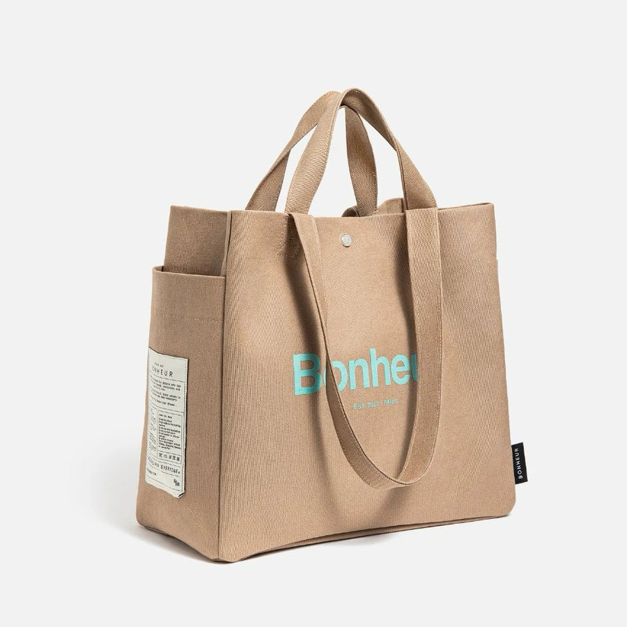 BONHEUR N°4 Kanvas Çanta- Espresso Cream - Bonheur çanta - görsel 1 | ZAINI