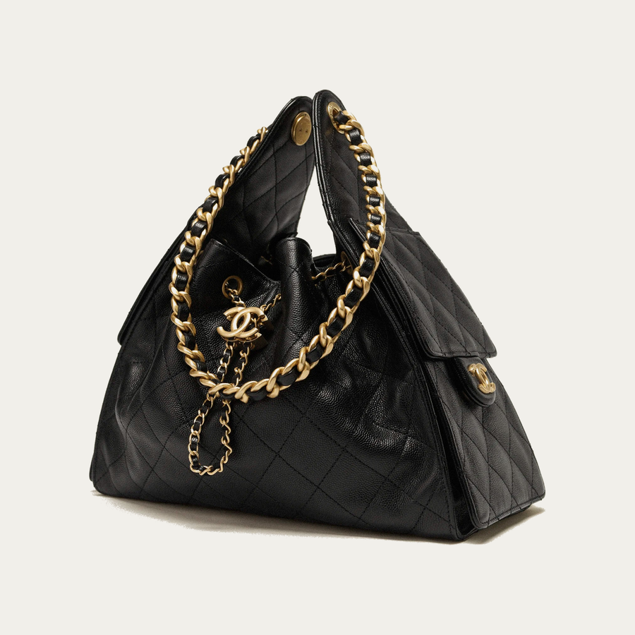 Chanel 25 Small Bag Grained Cowhide Leather and Gold Details Black - ürün görseli | ZAINI