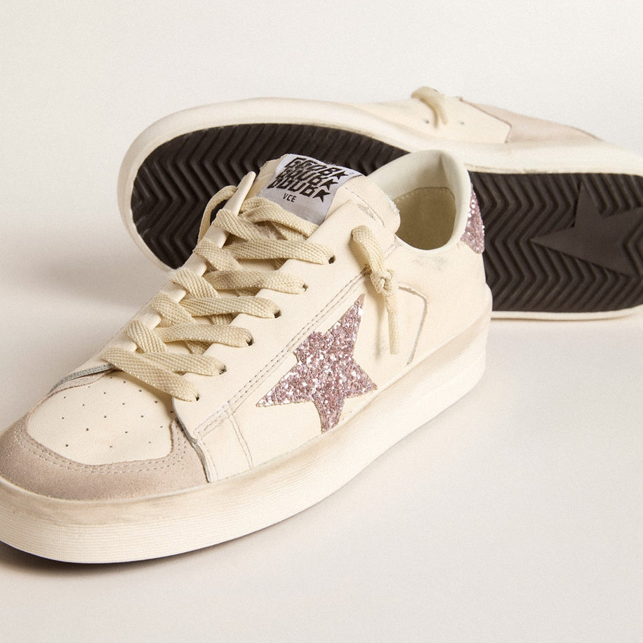 Golden Goose Women’s Stardan in Nappa & Suede with Pink Glitter - Golden Goose ayakkabı - görsel 3 | ZAINI