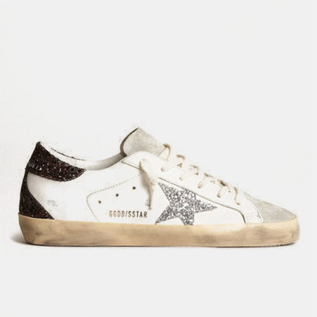 Golden Goose Super-Star Silver Star & Brown Glitter - Golden Goose ayakkabı - görsel 1 | ZAINI