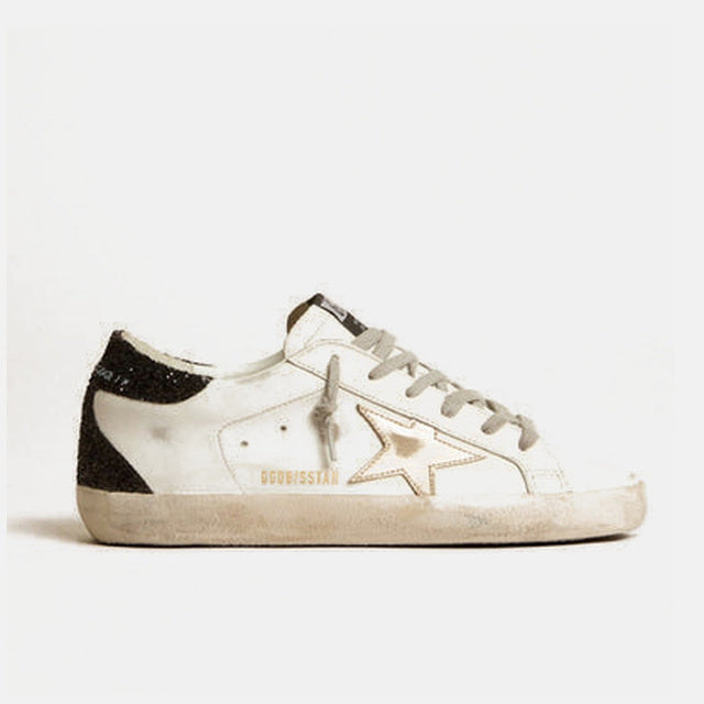 Golden Goose Super-Star with Gold Star & Black Glitter - Golden Goose ayakkabı - görsel 1 | ZAINI