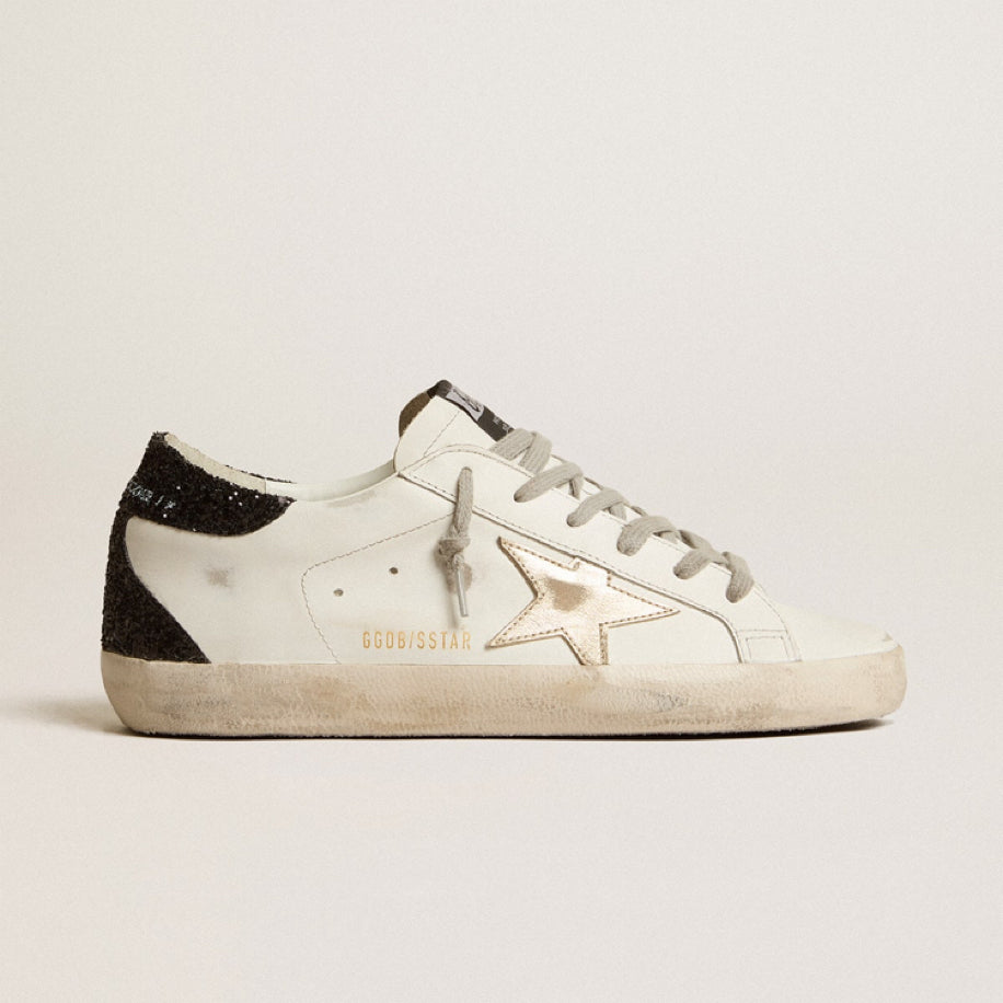 Golden Goose Super-Star with Gold Star & Black Glitter - Golden Goose ayakkabı - görsel 1 | ZAINI