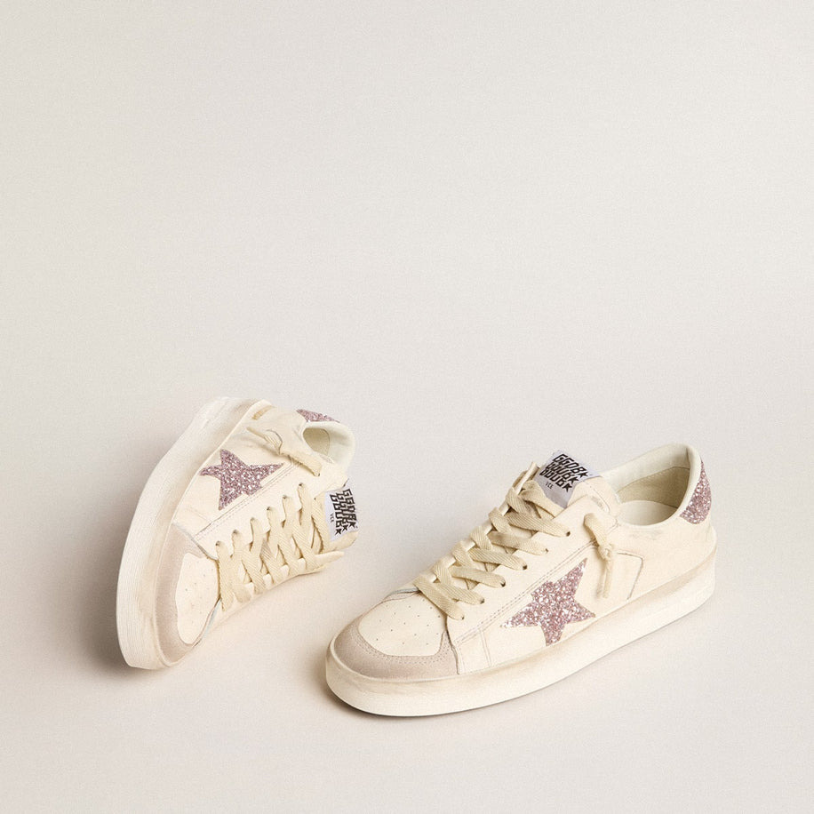 Golden Goose Women’s Stardan in Nappa & Suede with Pink Glitter - Golden Goose ayakkabı - görsel 2 | ZAINI
