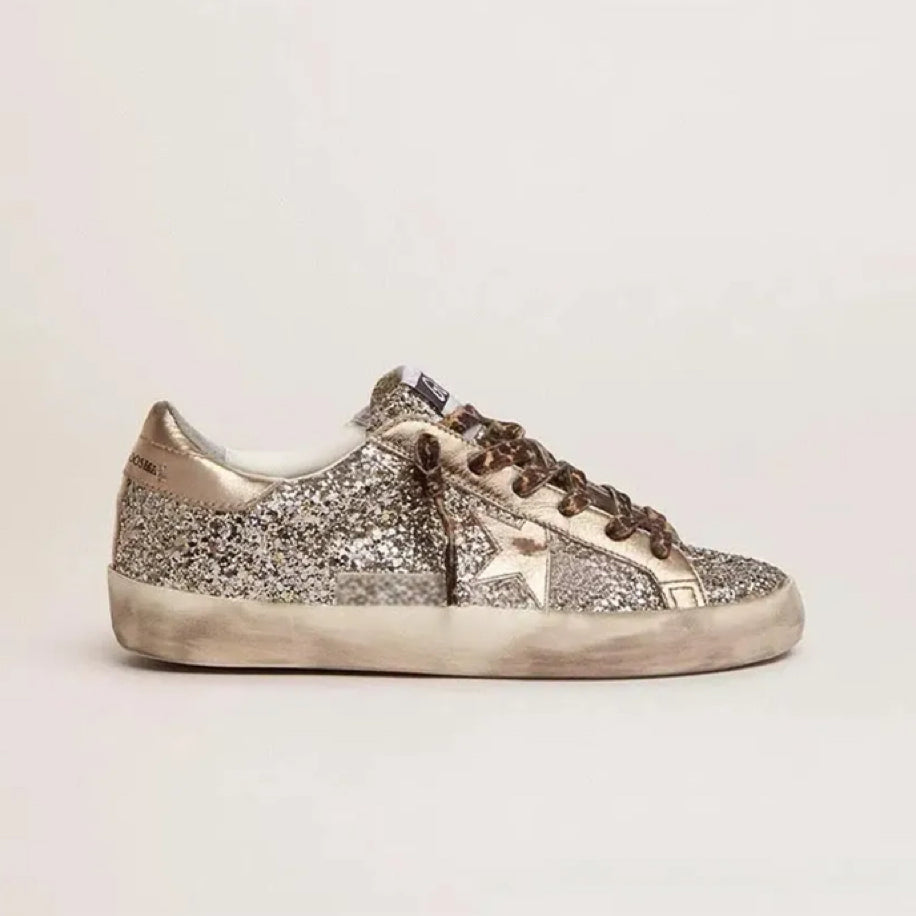 Golden Goose Super-Star Platinum Glitter - Golden Goose ayakkabı - görsel 1 | ZAINI