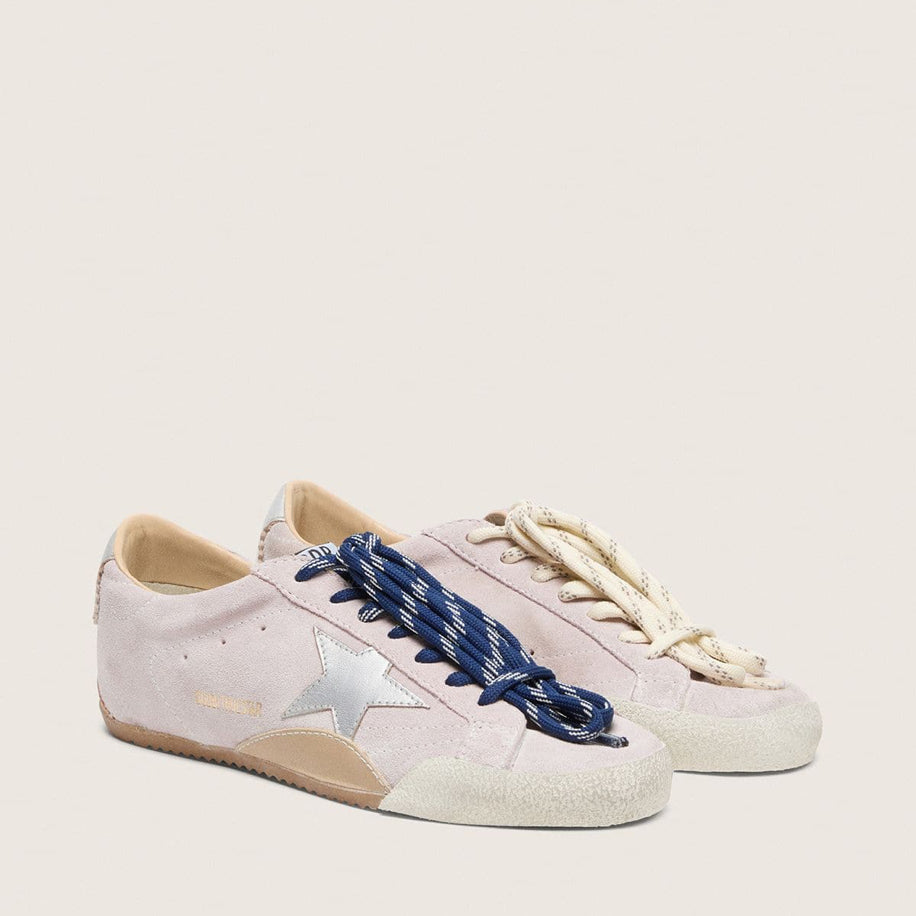 Golden Goose True-Star in Pastel Pink Suede with Silver Star & Heel Tab - Golden Goose ayakkabı - görsel 2 | ZAINI