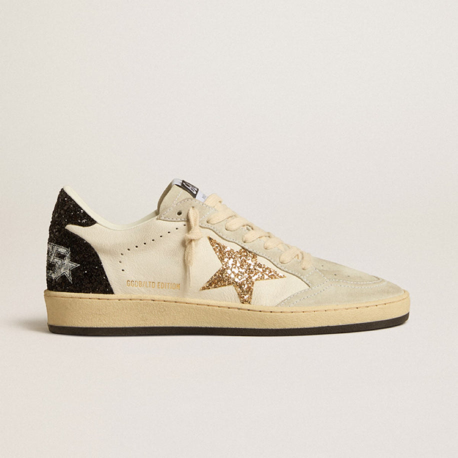 Golden Goose Ball-Star White Nappa Gold Glitter Star Black Glitter - Golden Goose ayakkabı - görsel 1 | ZAINI