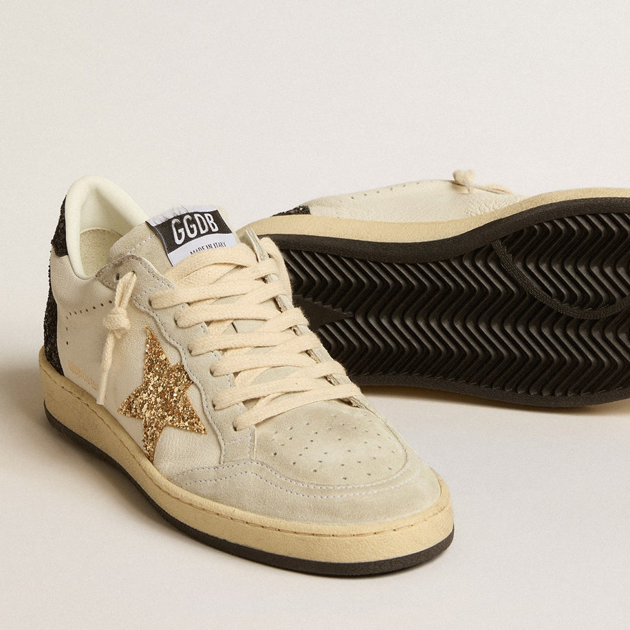 Golden Goose Ball-Star White Nappa Gold Glitter Star Black Glitter - Golden Goose ayakkabı - görsel 2 | ZAINI