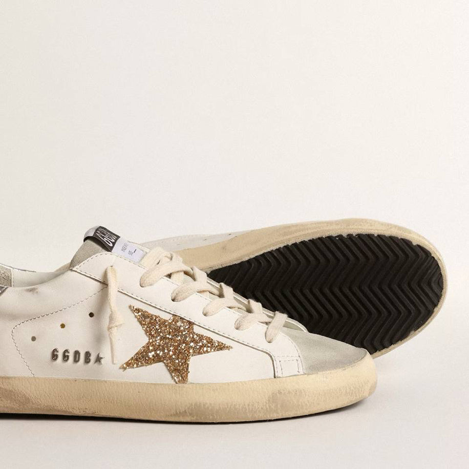 Golden Goose Super-Star Gold Glitter Star Silver Heel Tab - Golden Goose ayakkabı - görsel 2 | ZAINI