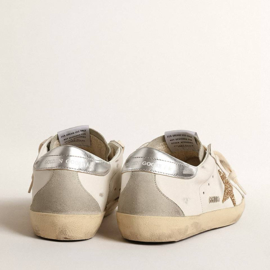 Golden Goose Super-Star Gold Glitter Star Silver Heel Tab - Golden Goose ayakkabı - görsel 3 | ZAINI